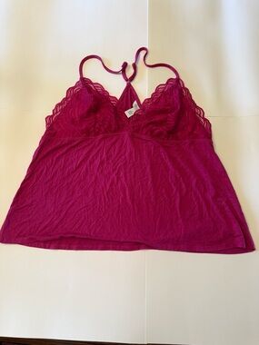 Lace Trim Fuchsia Cami Top Sz 2x